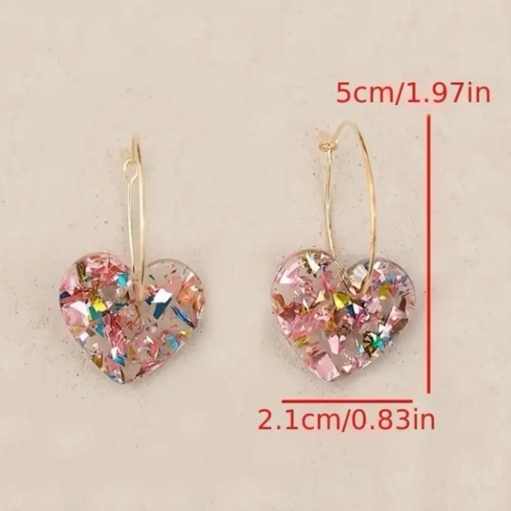 ✨Zara Murano Light Pink Heart Earrings